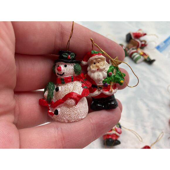 Christmas Ceramic Mini Ornaments set of 16 - Picture 5 of 10